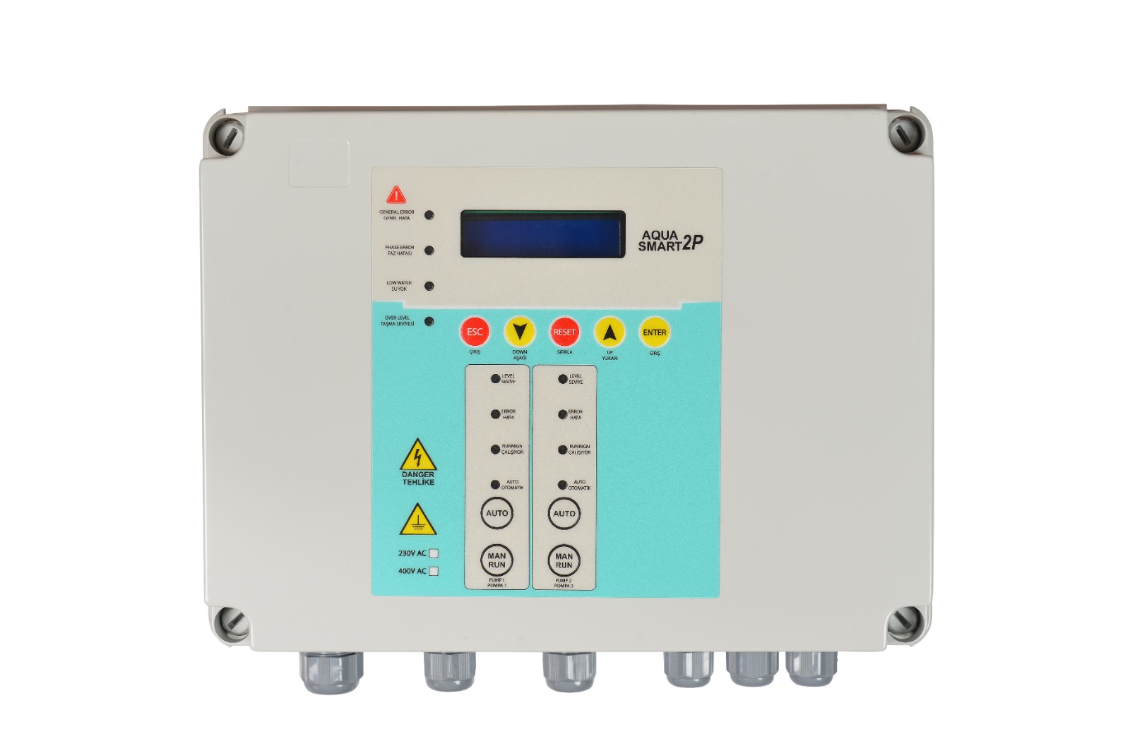 2 POMPALI TRİFAZE VE MONOFAZE ELEKTRONİK POMPA KONTROL PANOSU