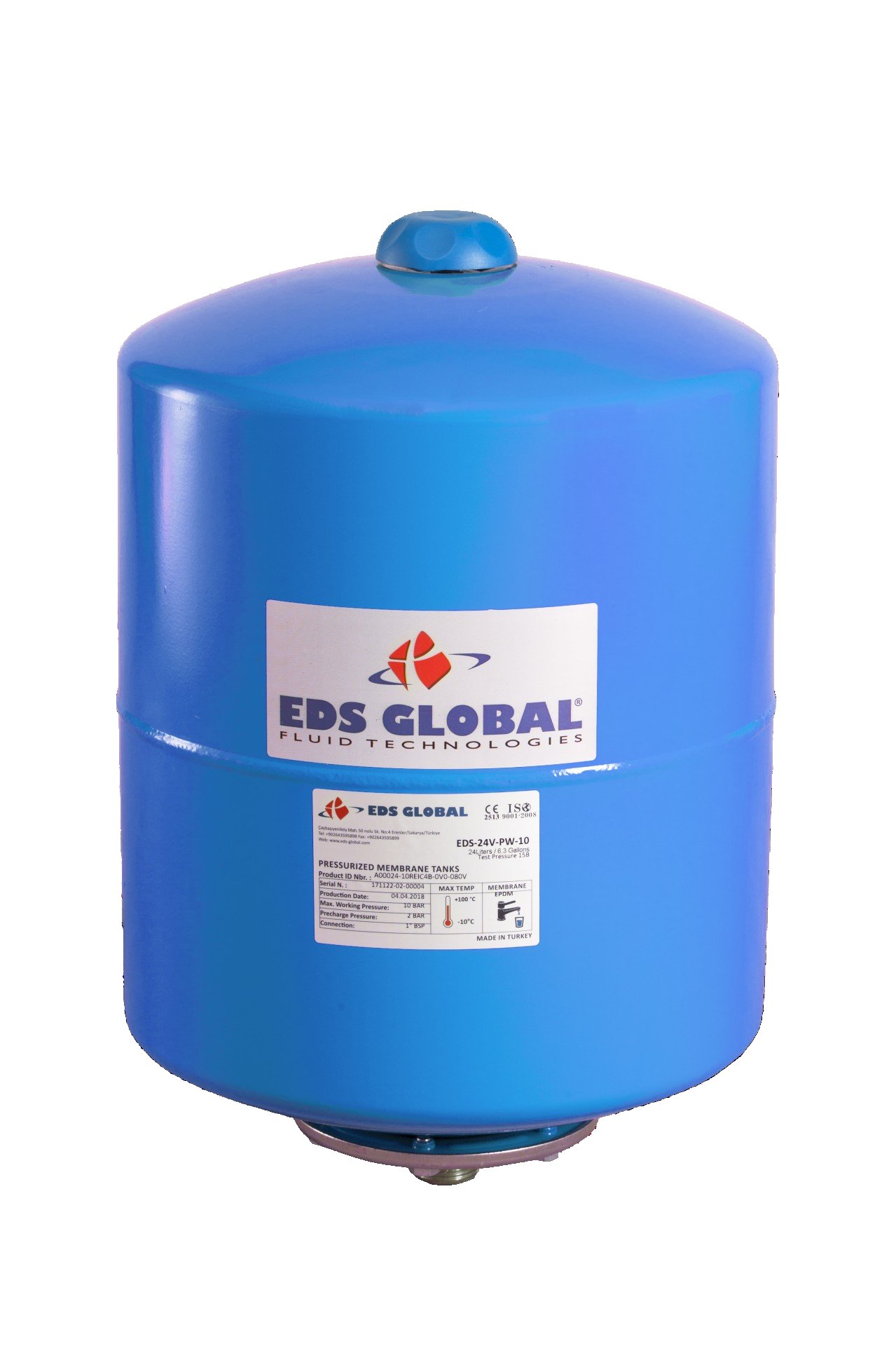 36 LT 10 BAR DİK AYAKSIZ DEĞİŞTİRİLEBİLİR MEMBRANLI GENLEŞME TANKI