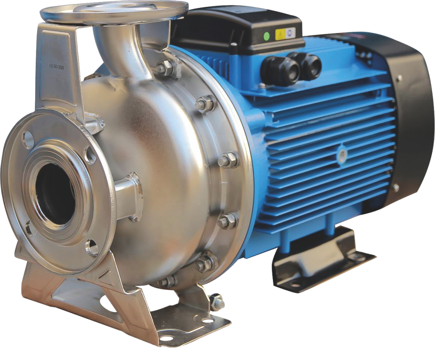AZS 50-32-200/4.0T 4 KW KOMPLE PASLANMAZ ÇELİK (AISI304) YATAY MONOBLOK SANTRİFÜJ POMPA (Qmax=21 m3/h - Hmax=52 mSS)
